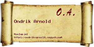 Ondrik Arnold névjegykártya