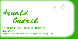 arnold ondrik business card